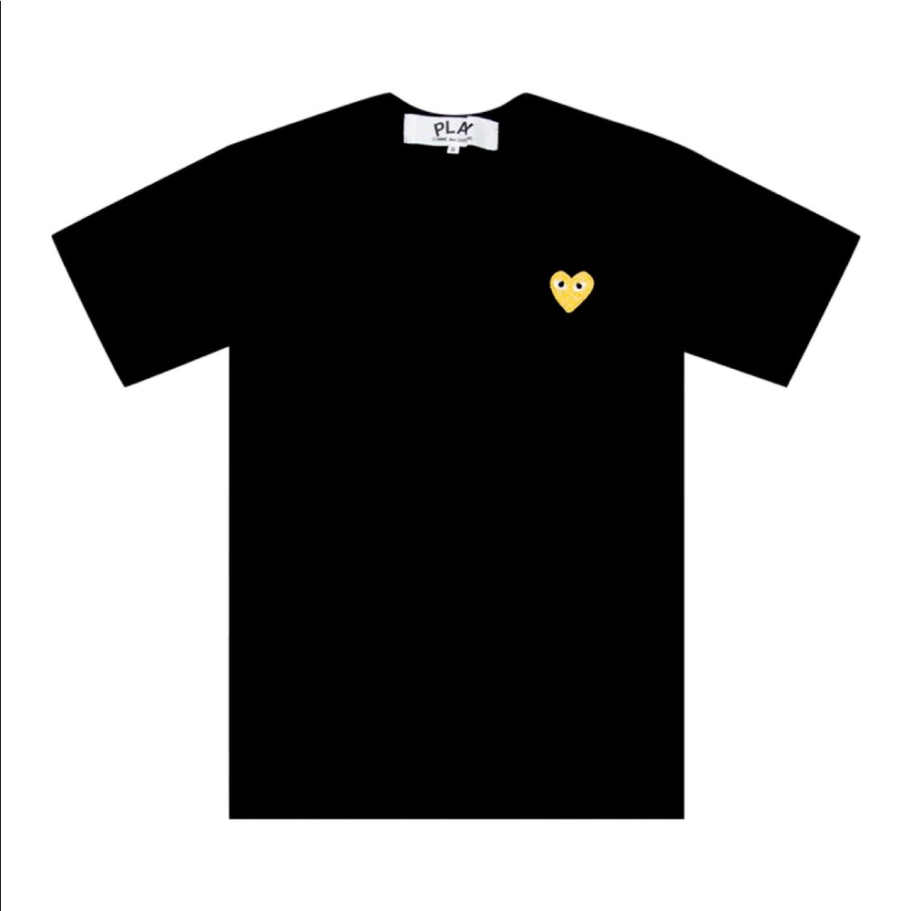 Comme des Garçons PLAY GOLD Heart T-Shirt Black